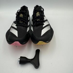 Adidas Adizero Track and Field Spikes Black White Gold Running Shoes‎ Womens